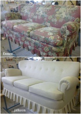 Sohva ennen ja jälkeen